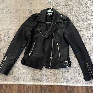 Topshop Black Leather Moto Jacket